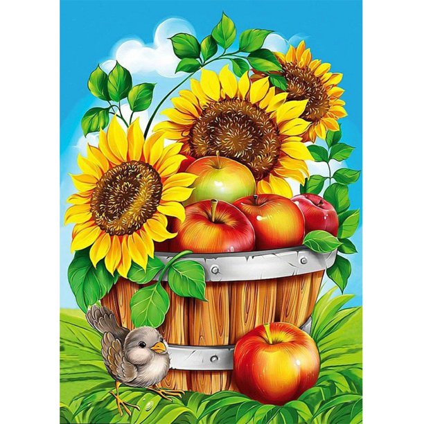 Wdftyju 5D bricolaje girasol y pájaro diamante pintura taladro redondo completo artesanías de diamantes de imitación Wdftyju 5zd8br1cf0zd7zu4