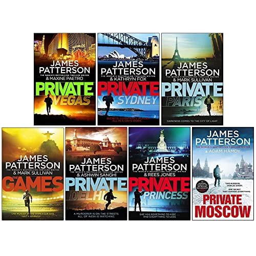 Pre-Owned James Patterson Private Series Books 9 - 15 Collection Set (Private Vegas, Private Sydney, Private Paris, The Games, Private Delhi, Private Princess & Private Moscow)