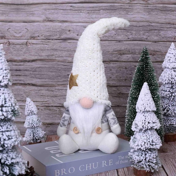 Outoloxit Christmas Gnome Ornament with Adjustable Hat, Scandinavian Style Tabletop Decor for Holiday Mantel, Window, Desktop - 16 Inch Festive Decoration