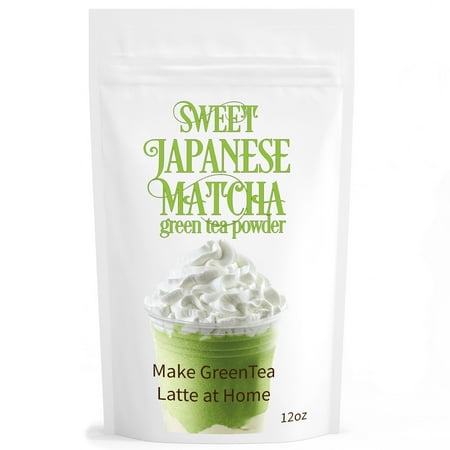 Sweet Japanese Matcha Green Tea Powder (12oz/340g) Latte Grade; Delicious Energy Drink - Shake, Latte, Frappe,
