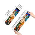 thumbnail image 2 of Salouo Stained Glass Cat Art Pattern Unisex Middle Tube Socks,Middle-Finger Knee High Socks Over The Calf Tube Stocking Crew Stockings for Women and Men Tube Socks, 2 of 8