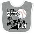 thumbnail image 3 of Inktastic Little Sister and Biggest Baseball Fan Girls Baby Bib, 3 of 4