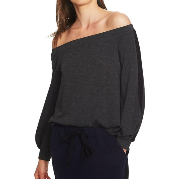 1.State Womens Lace Trim Off The Shoulder Blouse