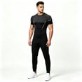 thumbnail image 6 of KLHDSF Men's Athletic Short Sleeve Compression Shirts Stretch Performance T-Shirt Running Workout Tops Quick Dry Base Layer Black L, 6 of 7