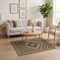 thumbnail image 3 of ODIKA 4'x6' Brown Beige Geometric Diamond Design Washable Area Rug Modern Symmetrical Pattern with Borders for Home Office, Under Desk, Non-Slip Chair-Friendly, Flatwoven, 3 of 7