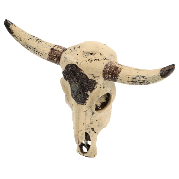 LOLIPPYY Brown Resin Fish Tank Decor Bull Skull Aquarium Ornament for Reptile Habitat