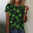 thumbnail image 2 of HAiming St. Patrick’s Day Shamrock T-Shirt Short Sleeve Round Neck Casual Cute Printed Trendy Pullover Tops Clothes, 2 of 6