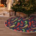 thumbnail image 6 of Daiia Red Chili Drawing Merry Christmas Tree Skirt , Xmas Large Lace-up Tree Skirt, Santa Snowflakes Rustic Home Decorations New Year Party Farmhouse Decor-30", 6 of 7