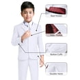 thumbnail image 3 of Traje clásico de 5 piezas, ajustado, para niños grandes, esmoquin para niños pequeños, trajes para niños y jóvenes portadores de anillos, disfraz blanco para invitados de boda, talla 20, 3 of 6