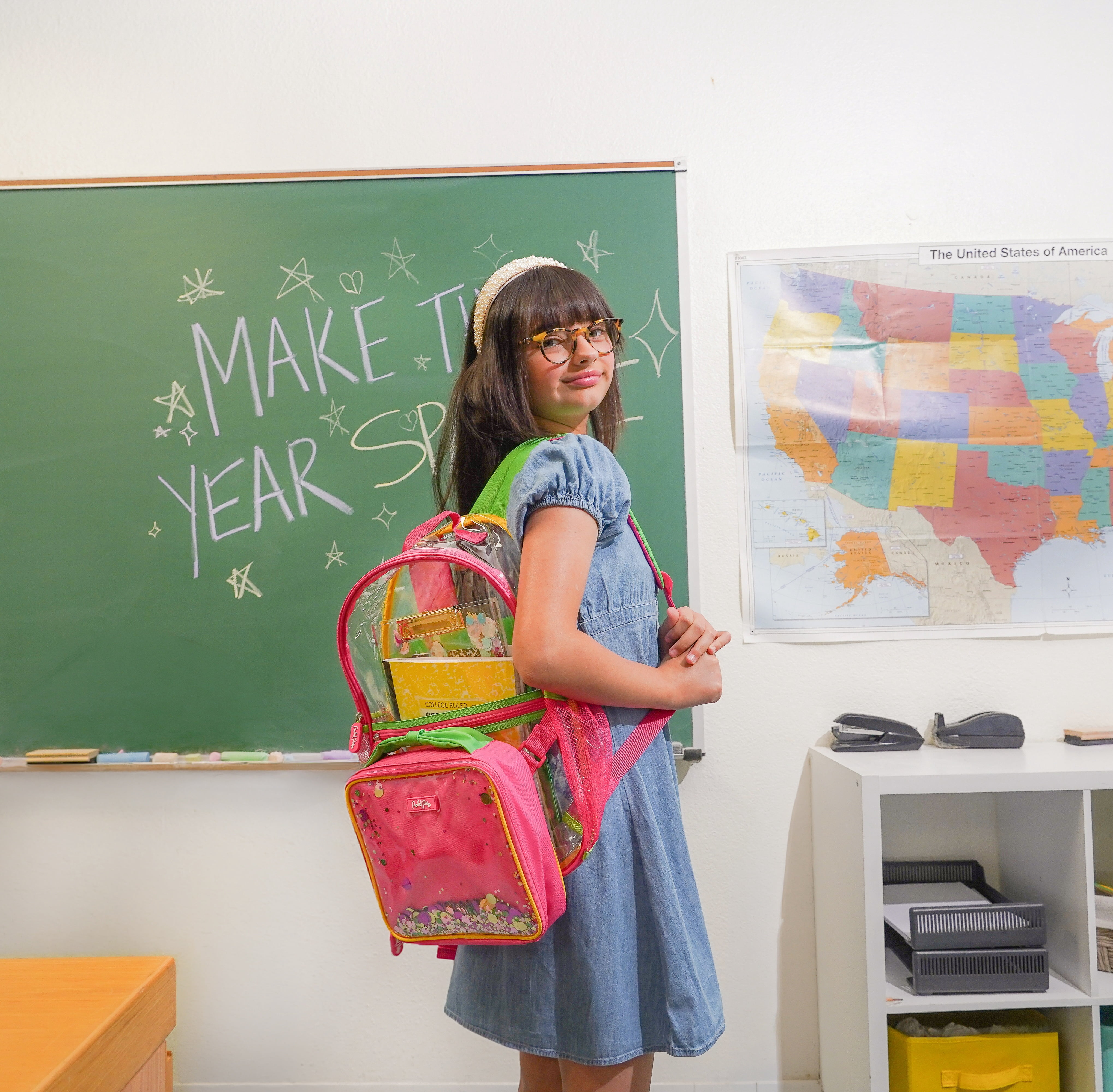 Packed Party Girls Confetti Clear Backpack and Lunch Box Set