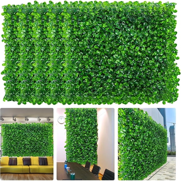 12 PCS Grass Wall Panels,10 x 10 Inch Grass Wall Panels,Artificial Boxwood Panel,Greenery Backdrop Panel for Indoor Outdoor Garden Yard Fence,Wedding Backdrop Decor