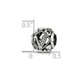 thumbnail image 2 of 925 Sterling Silver Reflections Cubic Zirconia Letter Name Personalized Monogram Initial V Bead 10.82x10.15mm Wide Charm, 2 of 2