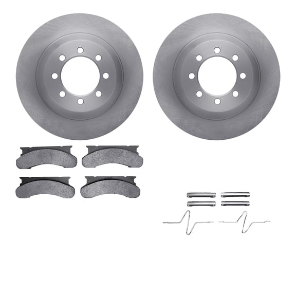Dynamic Friction Company Front Brake Rotors with Heavy Duty Brake Pads includes Hardware 6212-99249