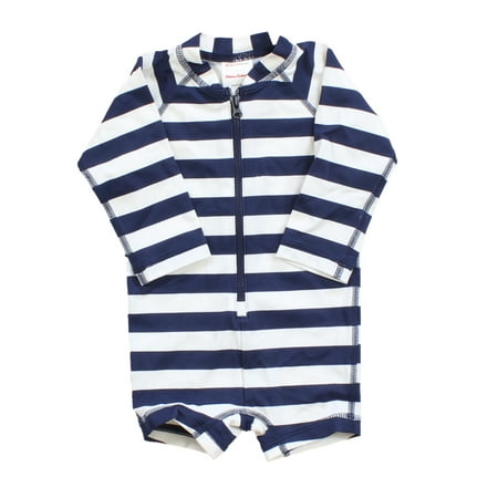 

Pre-owned Hanna Andersson Boys White | Blue | Stripes Rashguard size: 3-6 Months