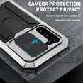 thumbnail image 5 of Rugged Heavy Duty Case for Samsung Galaxy S23, Triple-Layer Armor Military Grade Shockproof Kickstand Cover with Screen Protector Camera Lens Sliding Metal Frame Dustproof Protective Case,Silver, 5 of 7