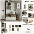 thumbnail image 5 of Castle Place Contemporary Hall Tree with Storage Cabinet, Light Oak, 5 of 5
