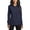 Dark Navy, variant on Just Blanks Ladies Dimension Knit Dress Shirt Gently Contoured Silhouette Open Collar, Battleship Grey, 4XL