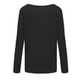 thumbnail image 3 of Dyfzdhu Long Sleeve T-shirt For Women Solid Color Knitted T-shirt Top Round Neck Long Sleeve Bottoming Shirt Casual Top, 3 of 5