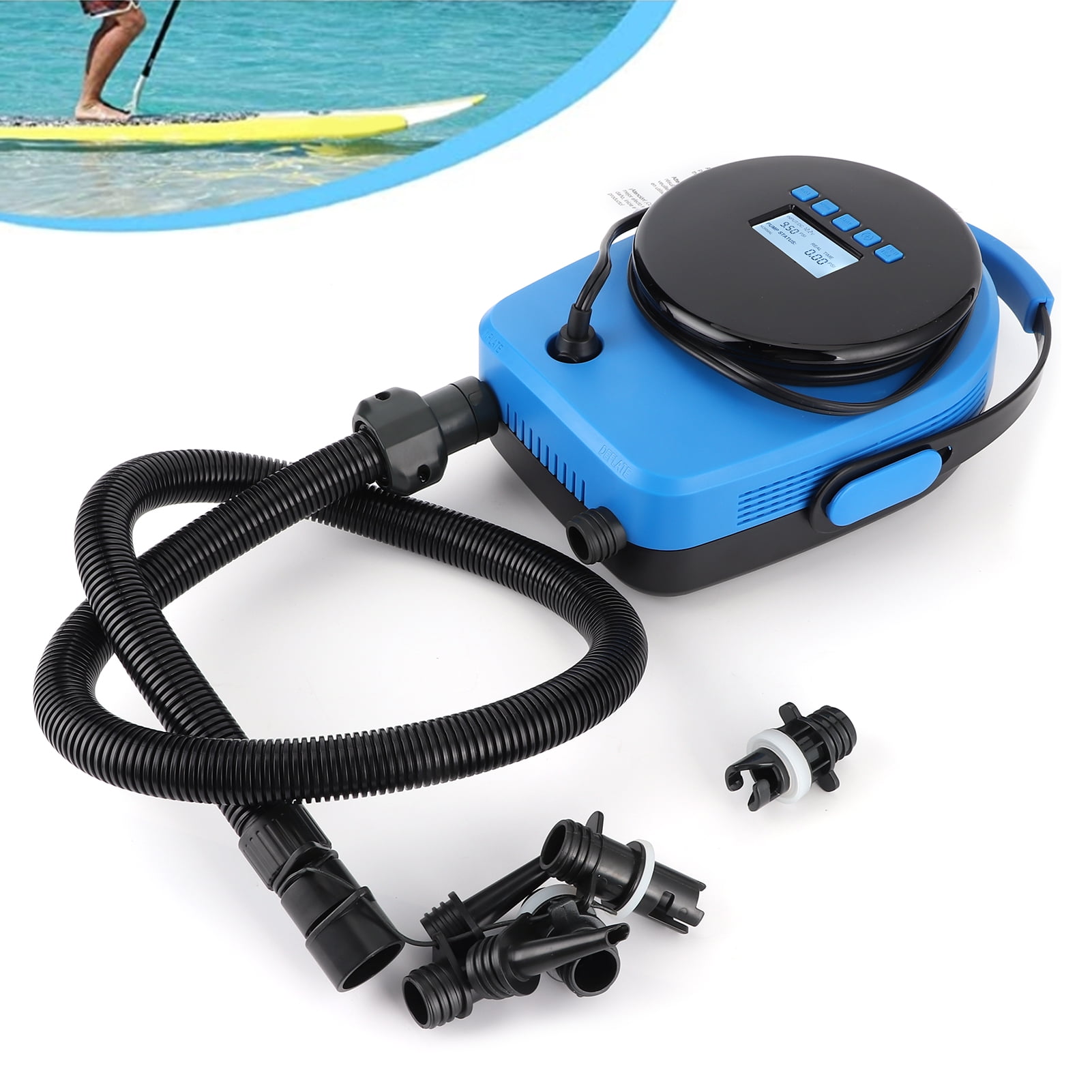 DAMA 20PSI Sup Electric Pump，Air Pump Portable，Intelligent Dual Stage Inflation Electric Pump，Auto-Off Function Paddle Board Pump with Dual Cooling System for Mattresses，Inflatables Boats，Tent，Pool 