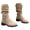 Khaki, variant on Mostsola Womens Motorcycle Boots Slouchy Suede Mid Calf Boots Pull on Buckle Strap Heeled Riding Boots