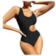 thumbnail image 1 of Traje de baño de una pieza para mujer Traje de baño de cintura lateral abierta Traje de baño de una pieza sólido Bikini OAVQHLG3B Store lin121212, 1 of 4