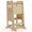 Beige, variant on Toddler Standing Tower, Kids Kitchen Stool Helper 3 Levels Adjustable Height Wooden Toddler Step Stools for Learning New Skills