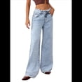thumbnail image 3 of Pantalones Vaqueros Boyfriend para Mujer, de Cintura Alta, Holgados, de Mezclilla, de Pierna y Rectos, Estilo Urbano Y2k Lago Azul XL, 3 of 10