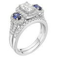 thumbnail image 2 of Brilliance Fine Jewelry Bridal Ring Set Simulated White Diamond, Sapphire Sentimental 925 Sterling, 2 of 4