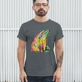 thumbnail image 3 of Tee Hunt You Only Live Once T-Shirt Cute Neon Dolphin Dean Russo Art Men's Tee, Charcoal, Medium, 3 of 5