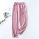 thumbnail image 1 of Pantalones holgados de algodón de verano para hombres y mujeres, pantalones de pijama de crepé de algodón, pantalones holgados antimosquitos para parejas, pantalones con aire acondicionado que se, 1 of 4