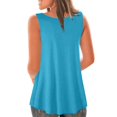 thumbnail image 3 of Pincandy Women's Fashion Solid Vest Round-Neck Tunics Tank Tops Sleeveless Loose Fit T-Shirt with Flare Hem Comfy Swing Blouse,Sky Blue,XL, 3 of 5