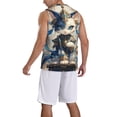 thumbnail image 2 of Pofeuu Exotic Blue Cat Print Basketball Jersey, Shirts for Men Youth Basketball Jersey Crew Neck-Large, 2 of 6