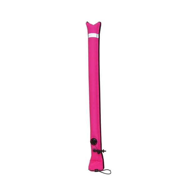 Soidarity Boya marcadora de superficie de buceo, tubo de señal de salchicha SMB con válvula, cinta reflectante, accesorios para deportes Deportes acuáticos Rosado Válvula grande