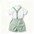 thumbnail image 4 of Grblisyd Toddler Baby Boy Clothes Suit Gentleman Wedding Outfits Formal Dress Shirt+Bowtie+Suspender Pants, 4 of 8