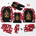 thumbnail image 2 of Jenny Matching Family Christmas Pajamas, Gingerbread Christmas Tree Print, Two-piece Set, Festive Red Plaid Holiday Sleepwear, 2 of 7