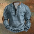thumbnail image 2 of Men Sweatshirts Cotton Mens Sweatshirt Stand Collar Corduroy Pullover Vintage Long Sleeve Button Sweatshirts, 2 of 3