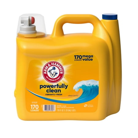 Arm &Amp; Hammer Powerfully Clean He Liquid Laundry Detergent, 170 Loads - Clean Burst 170 Oz