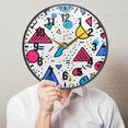 thumbnail image 6 of Yayeee Wall Clock Battery Operated 9.5" Silent Quartz Non-Ticking for Living Room Decor, Red Retro Pattern, 6 of 8