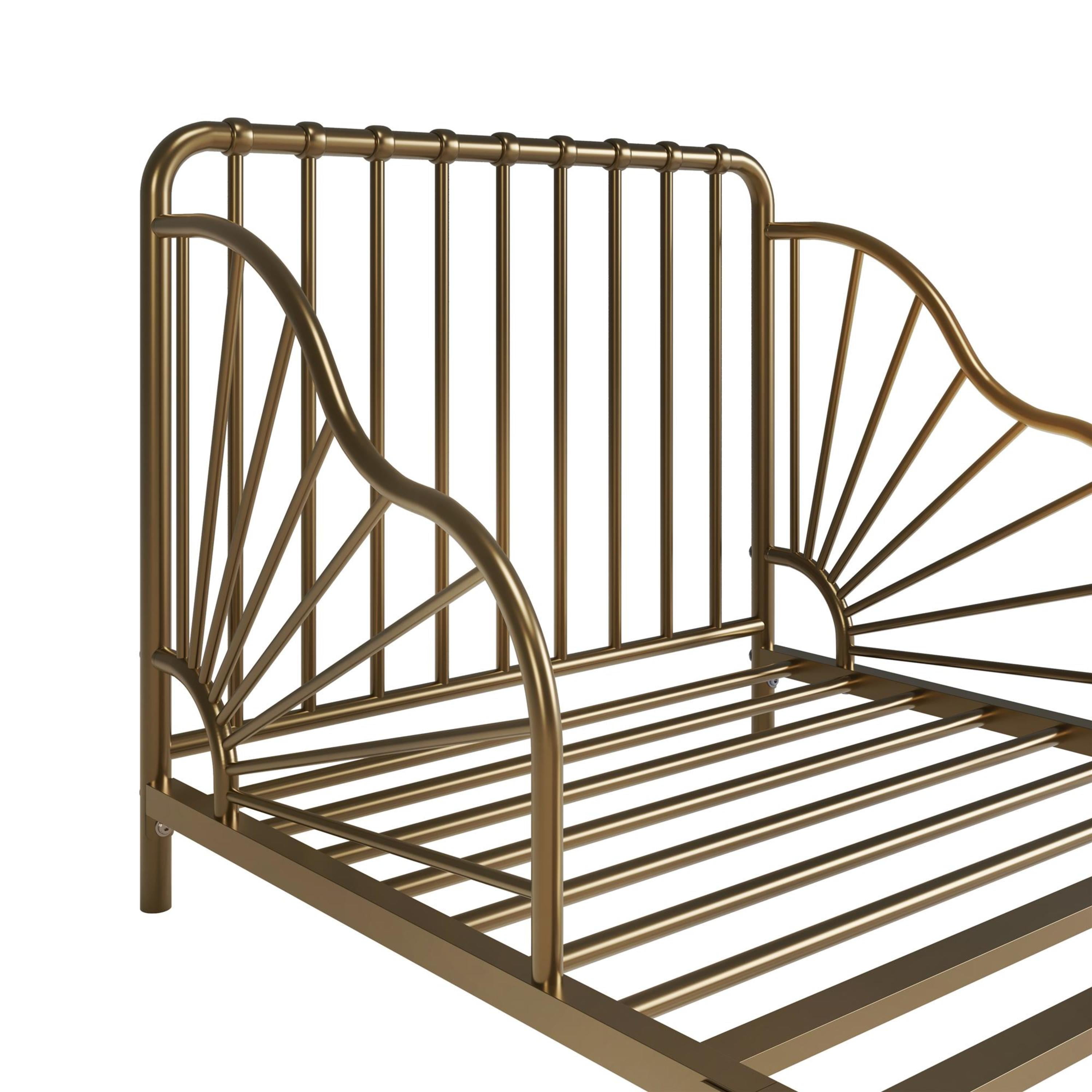 Little Seeds Quinn Whimsical Metal Toddler Bed, Gold