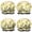 Yellow Cartoon Dinosaurs, variant on Shower Caps,White ROAR Text Dinosaurs Pattern Waterproof Shower Cap for Women 4 Pieces,Double Reusable Hair Cover for Shower PEVA Elastic Stretch Hem