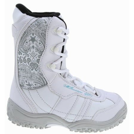 Junior Snowboard Clothing - M3 Venus Jr. Snowboard Boots White/Grey Youth Sz 3