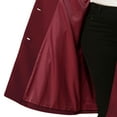 thumbnail image 6 of GRACE & GRANDEUR Women's Plus Size Winter Coats Single Breasted Jackets Long Trench Coats 1X Burgundy, 6 of 7