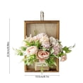 thumbnail image 3 of Hodwiequ Artificial Hanging Peony Hydrangea Flowers With Wooden Frame Faux Pothos Hanging Plants For Living Room Bedroom Office Home Pink, 3 of 6