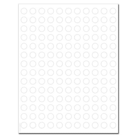 Waterproof White Matte 0 5 Inch Diameter Circle Labels for Laser Printer with Template and Printing Instructions, 5 Sheets, 770 Labels (JC50)