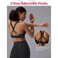 thumbnail image 2 of BALEAF Sweatleaf Adjustable Sports Bras for Women Crisscross Back Longline High Support Yoga Workout Running Athletic Padded Tops Black XL, 2 of 6