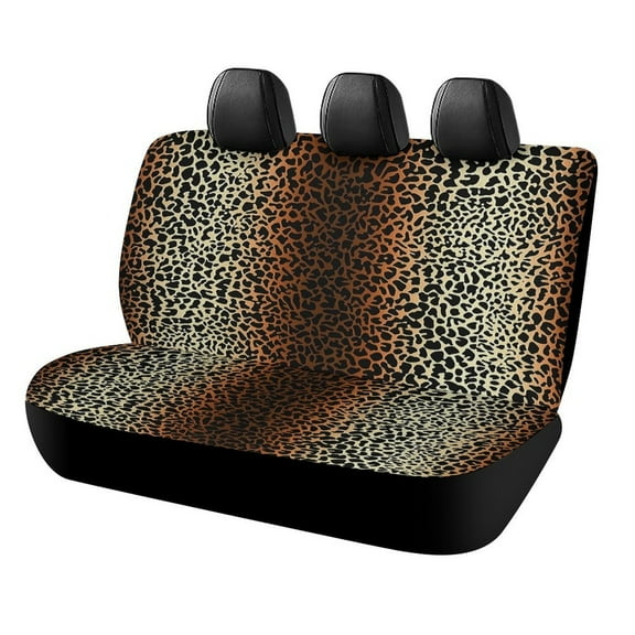 Leopard Print Car Rear Seat Covers,Bench Back Seat Cover , Easy to Install Universal Fit for Cars Trucks Vans And SUVs