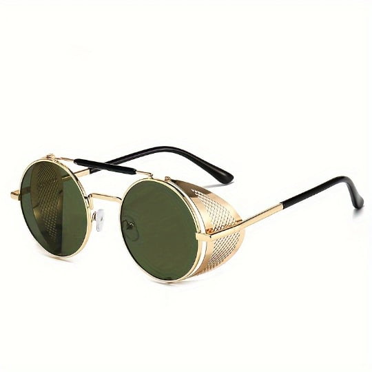 Gafas de sol de moda Gafas de sol de metal abatibles personalizadas Gafas de sol retro con marco redondo Universal para mujeres y hombres