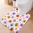 thumbnail image 6 of 2 Piece Soft Bathroom Rug Set Flowers and Smiling Pumpkins Bath Mat and U-Shaped Toilet Contour Rug (16"x24"+20"x24"), 6 of 7