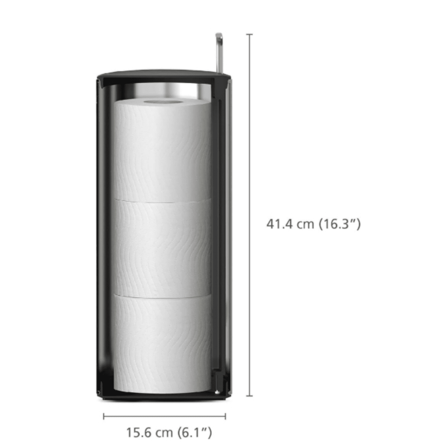 Stainless Steel Concealed Toilet Paper Holder Stand Storage with Lid, Hods up to 3 Rolls