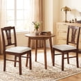 thumbnail image 4 of Gymax Wooden Dining Chairs Set of 4 w/Rubber Wood Frame Hollowed Backrest for Kitchen Brown, 4 of 10